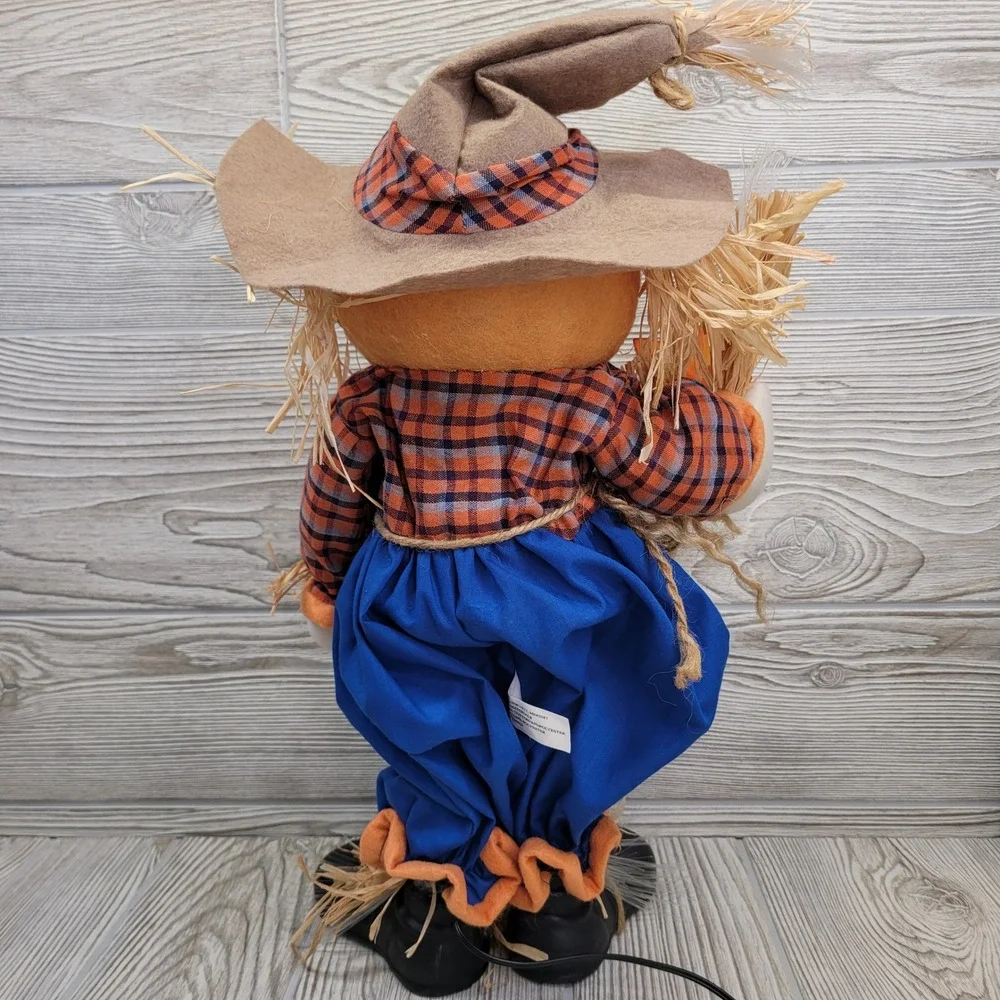 Fiber Optic Pumpkin Scarecrow Standing Halloween Decoration Fall Harvest Autumn‎